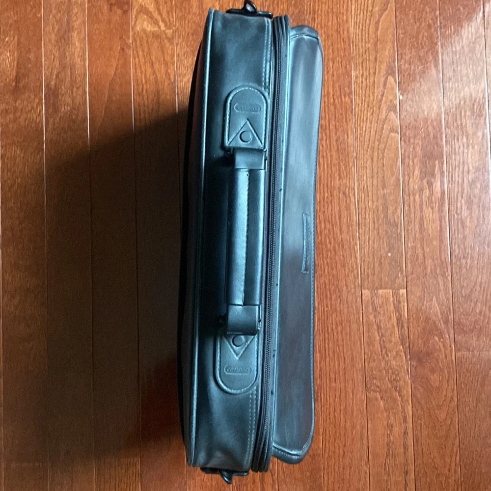 Black Leather Compaq Laptop/Briefcase Bag with Shoulder Strap